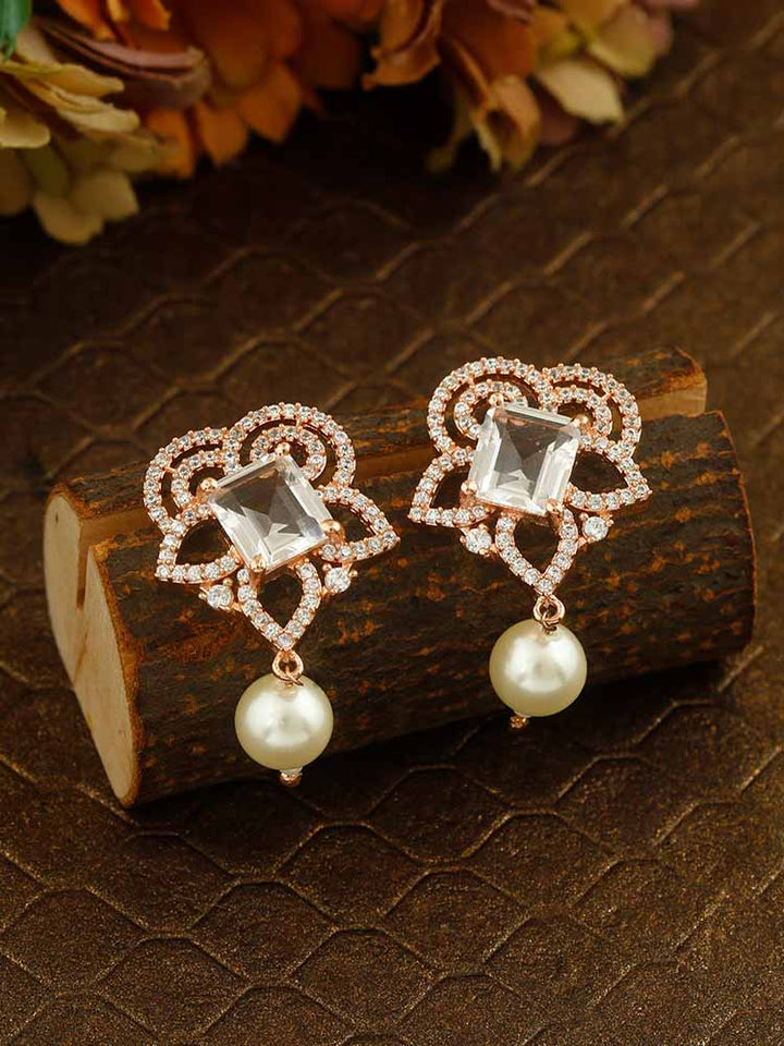 Rose Gold Melody Zirconia Danglers