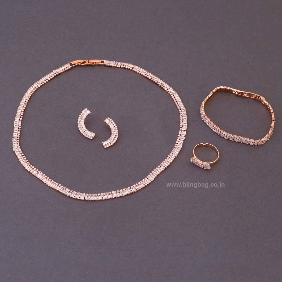 Rose Gold Miarose Zirconia Combo Set