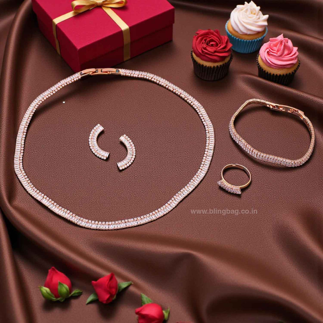 Rose Gold Miarose Zirconia Combo Set
