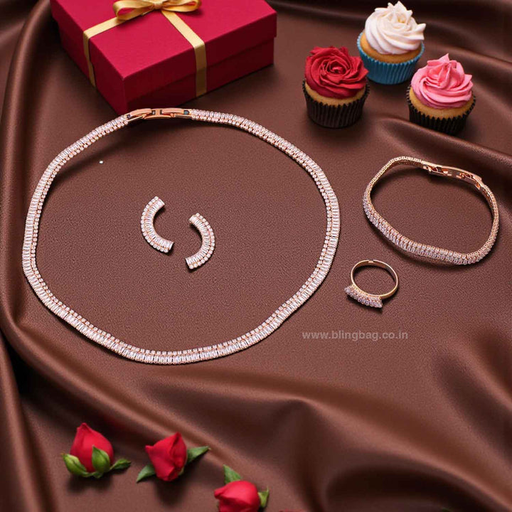Rose Gold Miarose Zirconia Combo Set