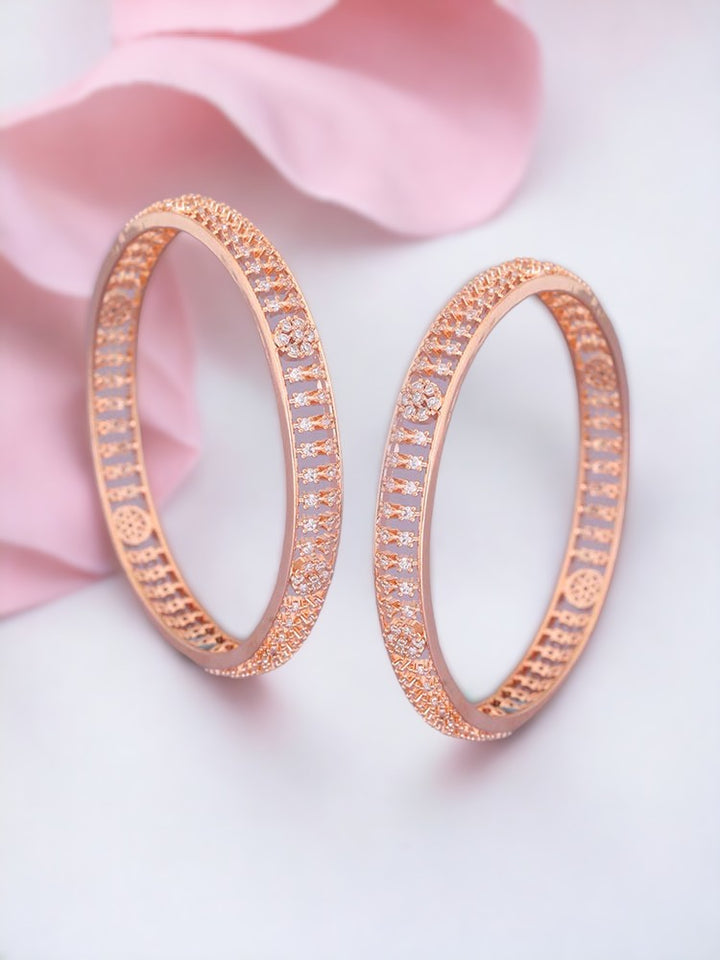Rose Gold Mina Zirconia Bangles
