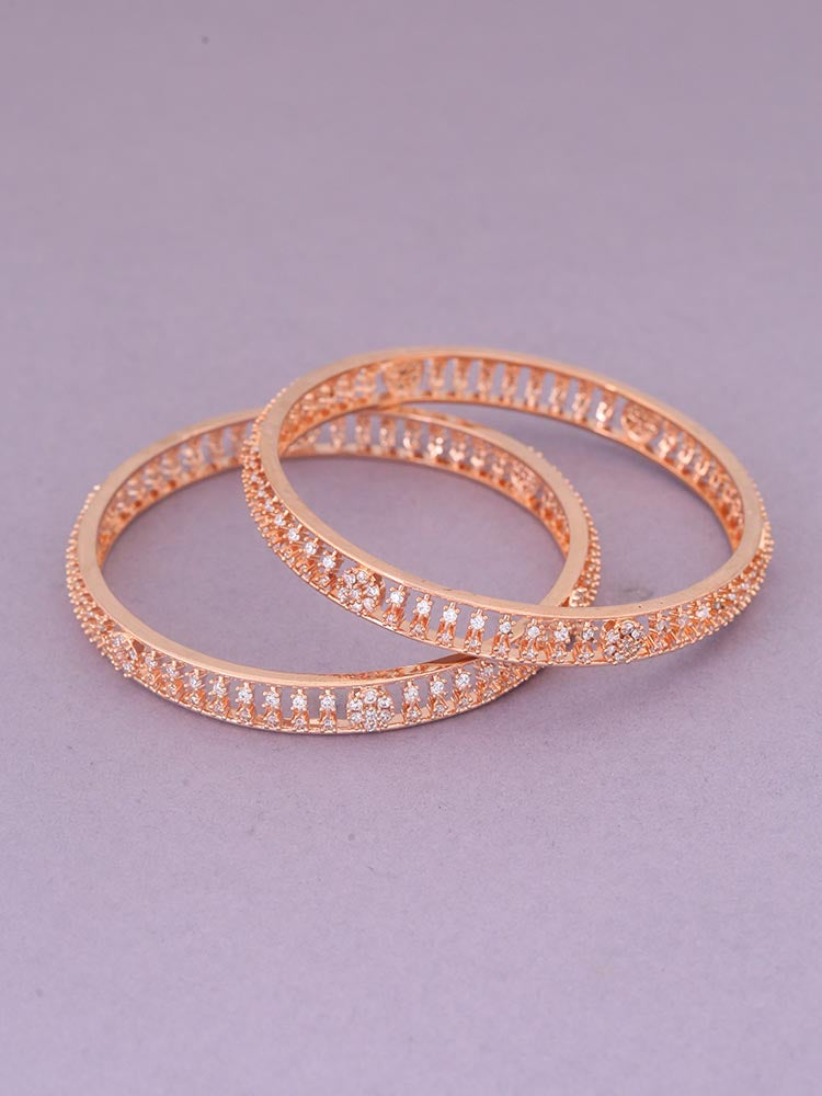 Rose Gold Mina Zirconia Bangles