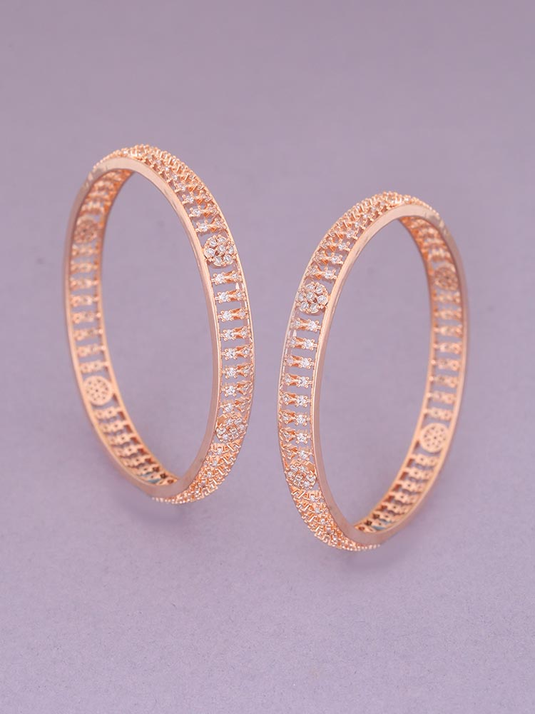 Rose Gold Mina Zirconia Bangles