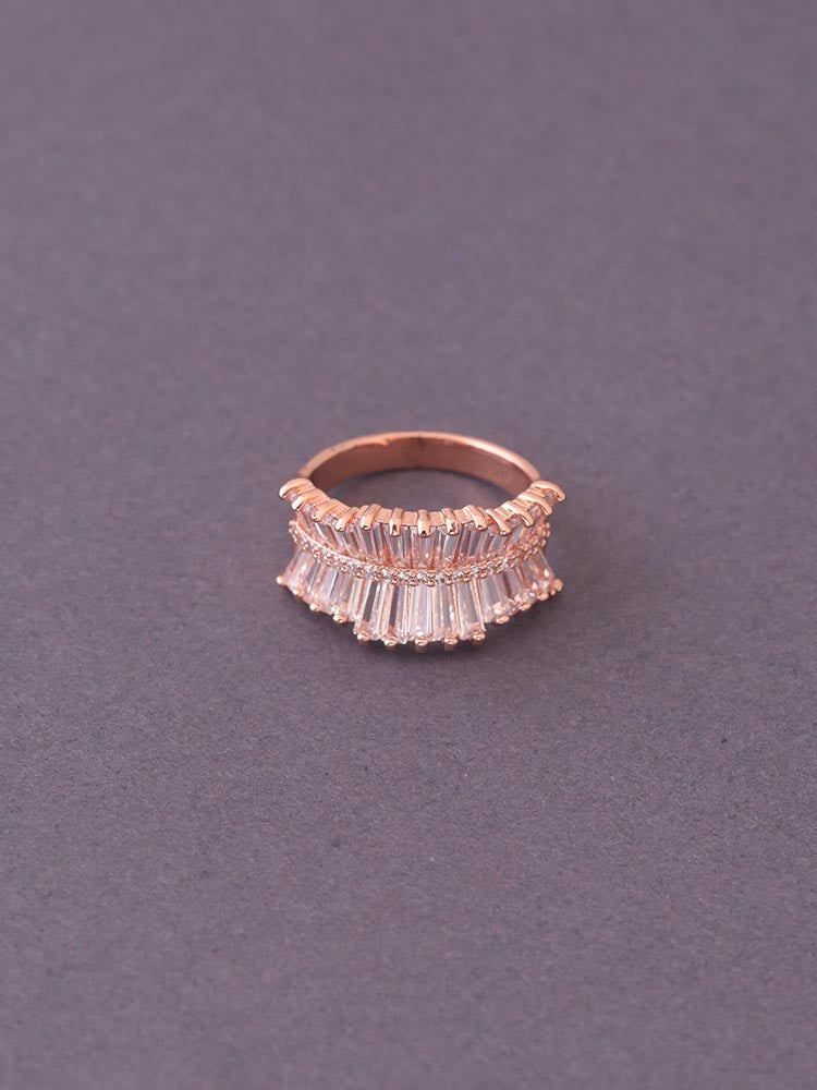 Rose Gold Myra Zirconia Ring - EOSS