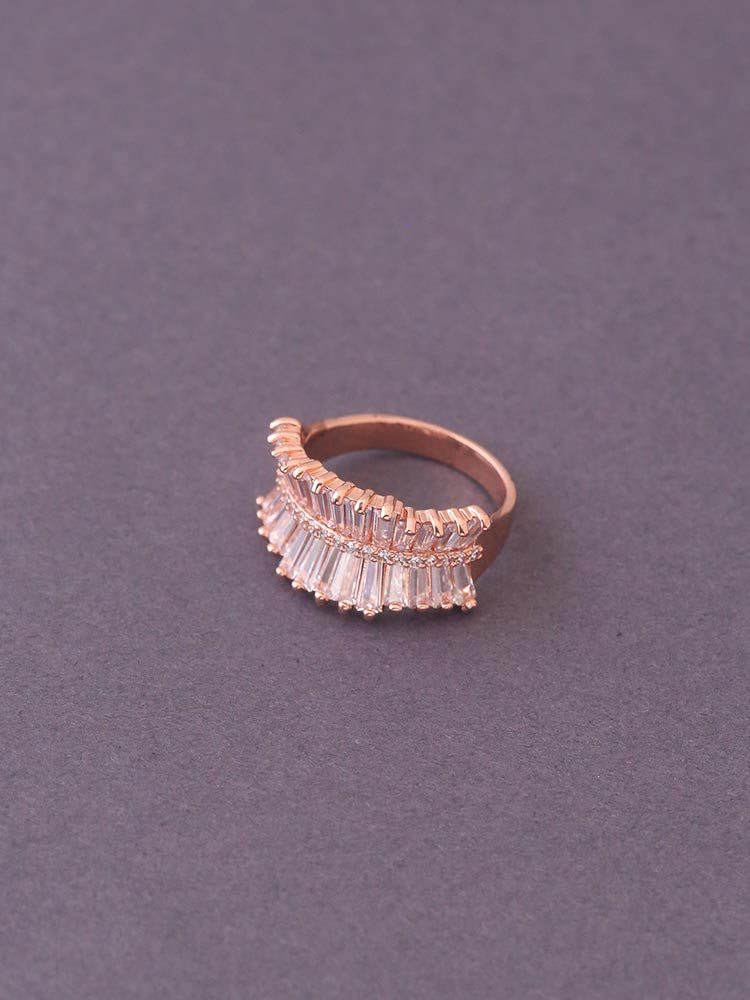 Rose Gold Myra Zirconia Ring - EOSS
