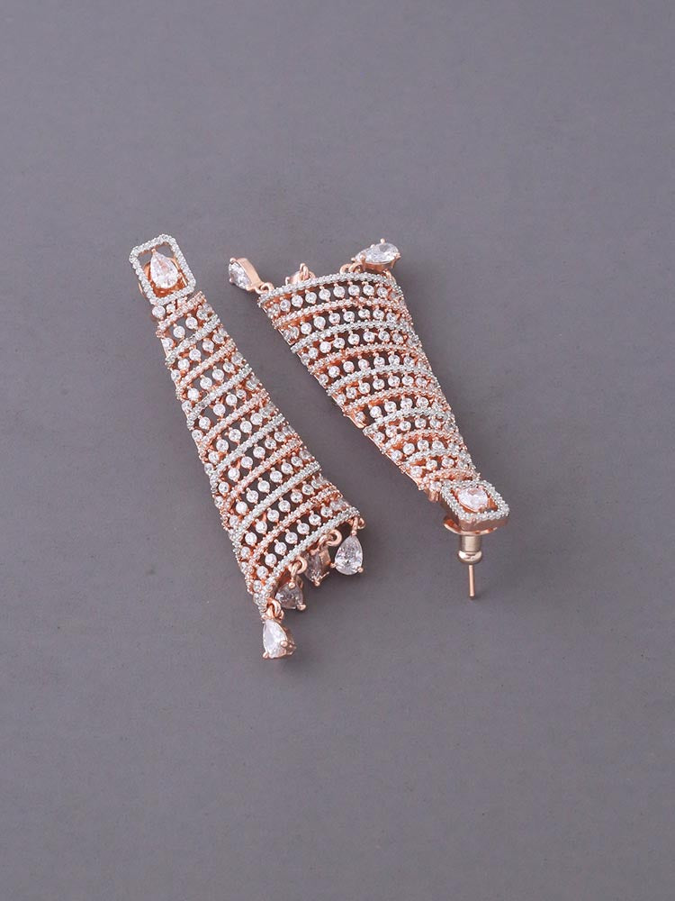 Rose Gold Narda Zirconia Danglers