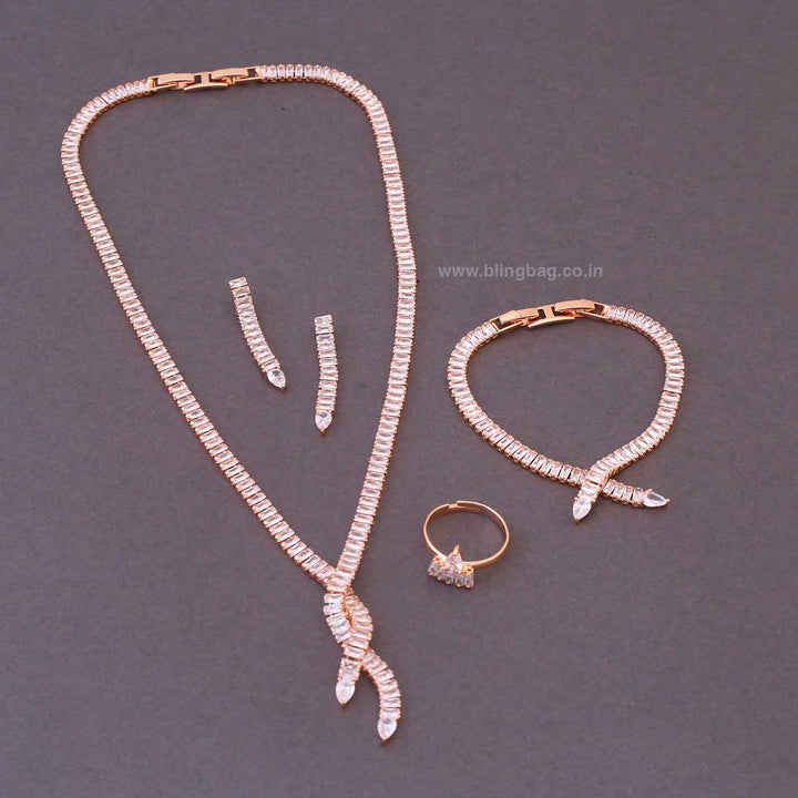 Rose Gold Nataliee Zirconia Combo Set
