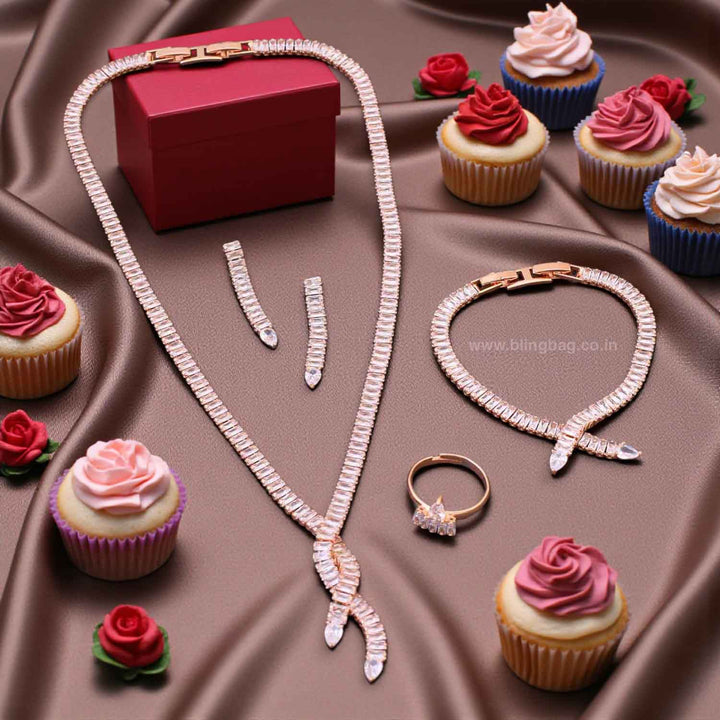 Rose Gold Nataliee Zirconia Combo Set