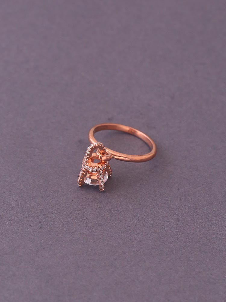 Rose Gold Nupoor Zirconia Ring - EOSS