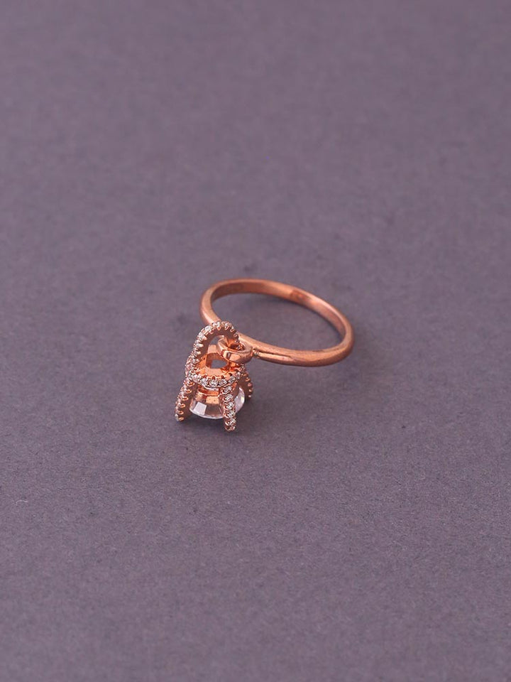 Rose Gold Nupoor Zirconia Ring - EOSS