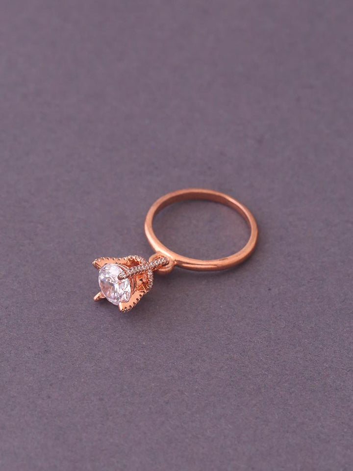 Rose Gold Nupoor Zirconia Ring - EOSS