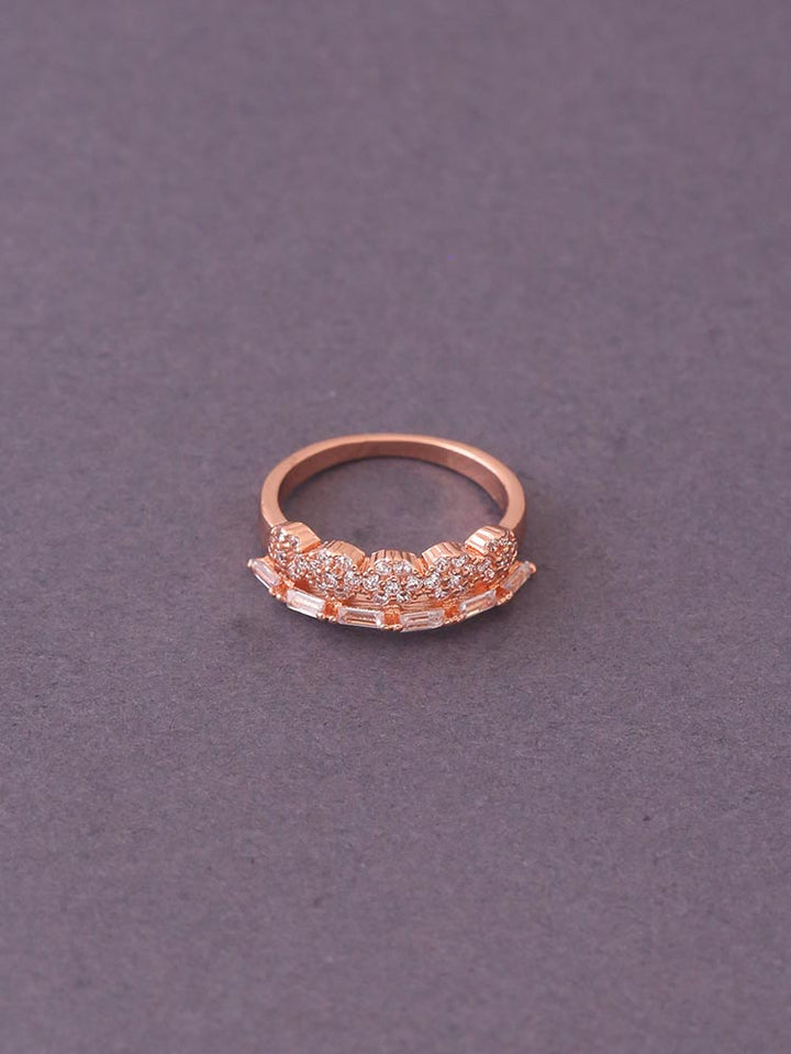 Rose Gold Ojal Zirconia Ring - EOSS