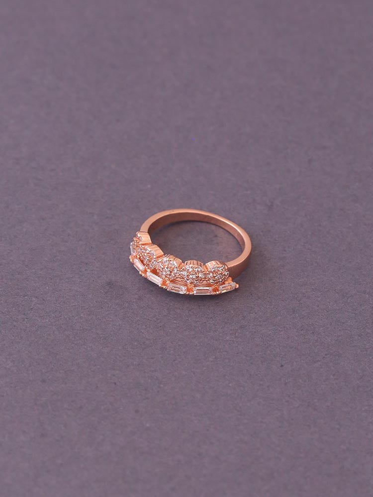 Rose Gold Ojal Zirconia Ring - EOSS