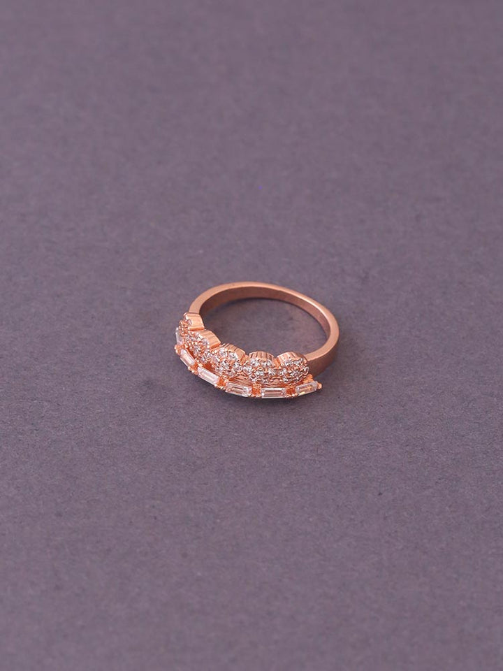 Rose Gold Ojal Zirconia Ring - EOSS