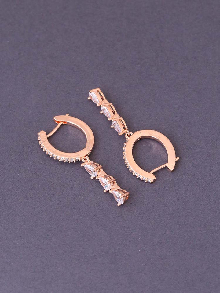 Rose Gold Paris Zirconia Danglers