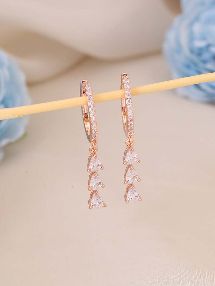 Rose Gold Paris Zirconia Danglers