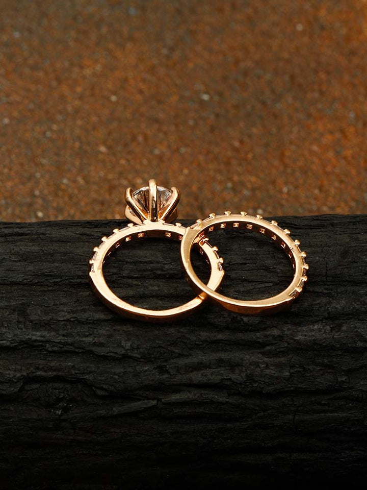 Rose Gold Penty Zirconia Ring