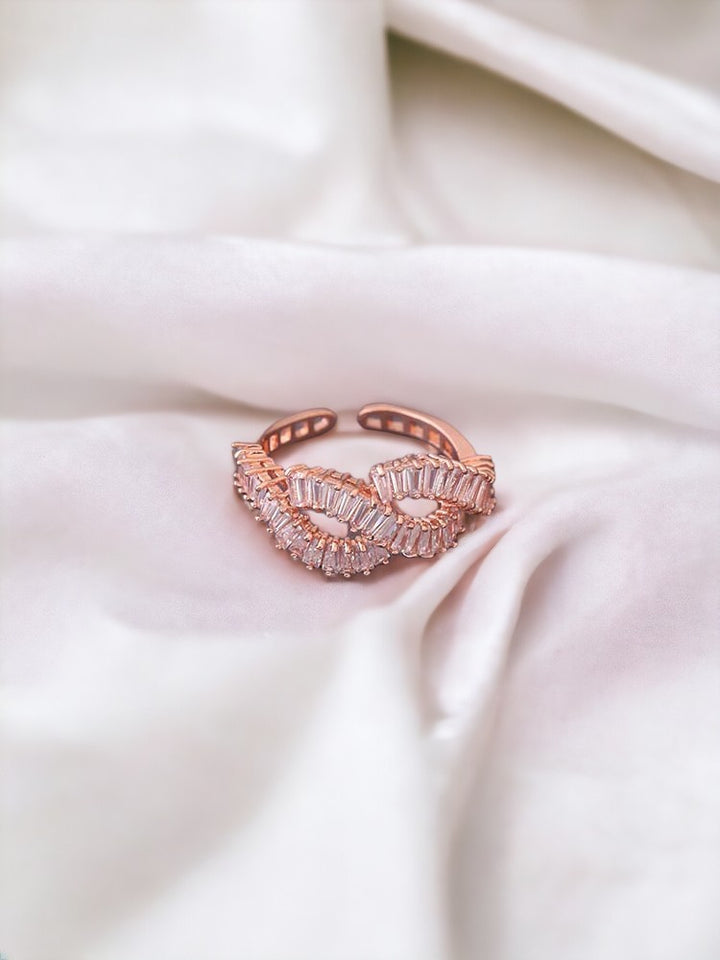 Rose Gold Priya Zirconia Adjustable Ring