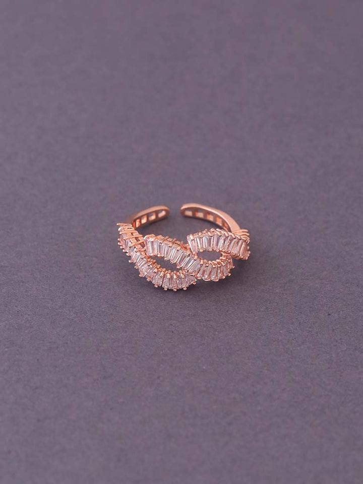 Rose Gold Priya Zirconia Adjustable Ring