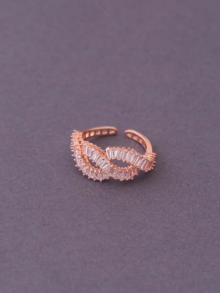 Rose Gold Priya Zirconia Adjustable Ring