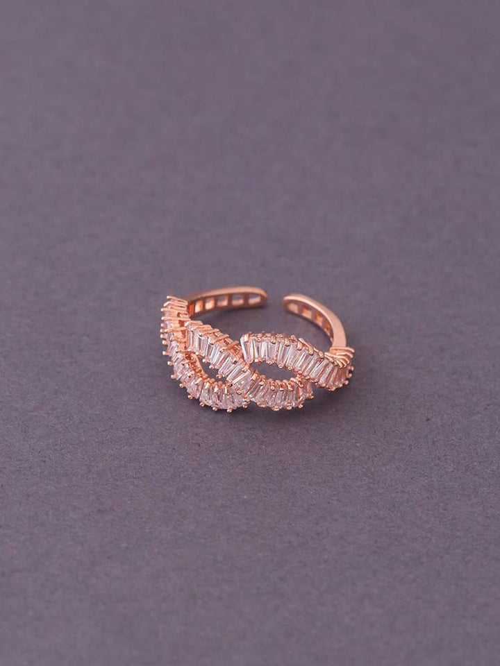 Rose Gold Priya Zirconia Adjustable Ring