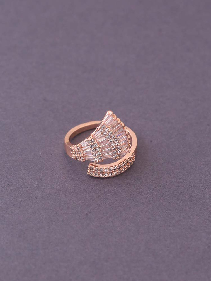 Rose Gold Rahab Adjustable Zirconia Ring