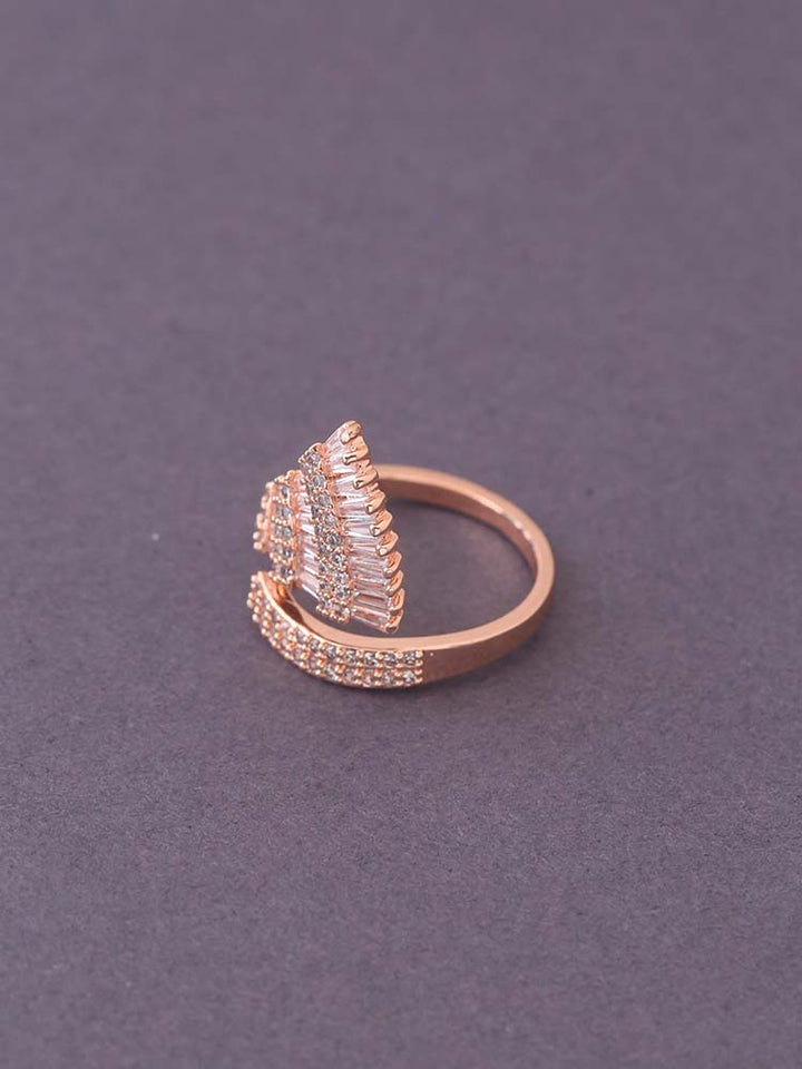 Rose Gold Rahab Adjustable Zirconia Ring