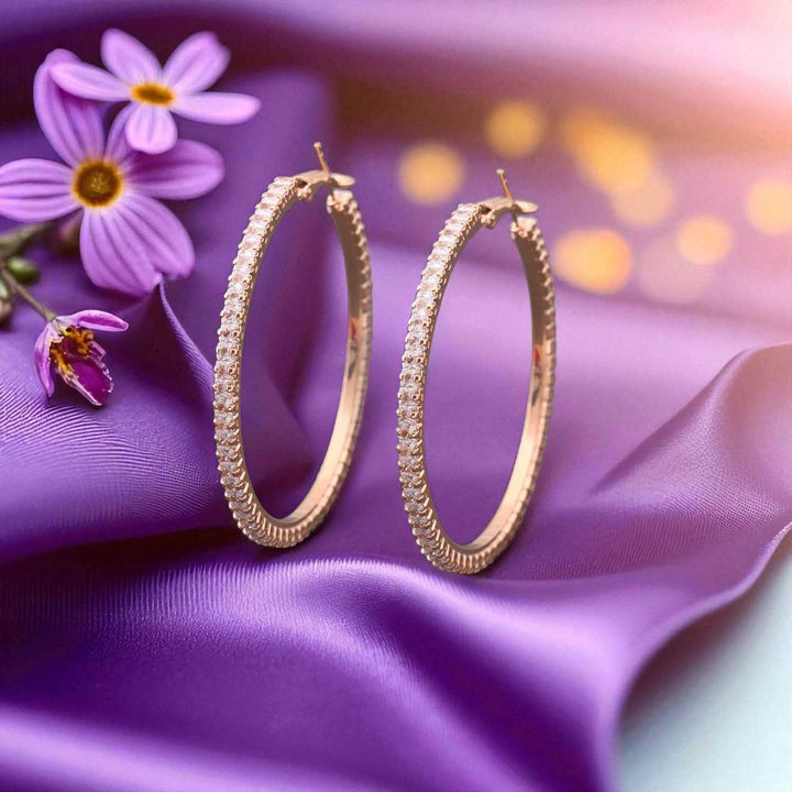 Rose Gold Raine Zirconia Hoops