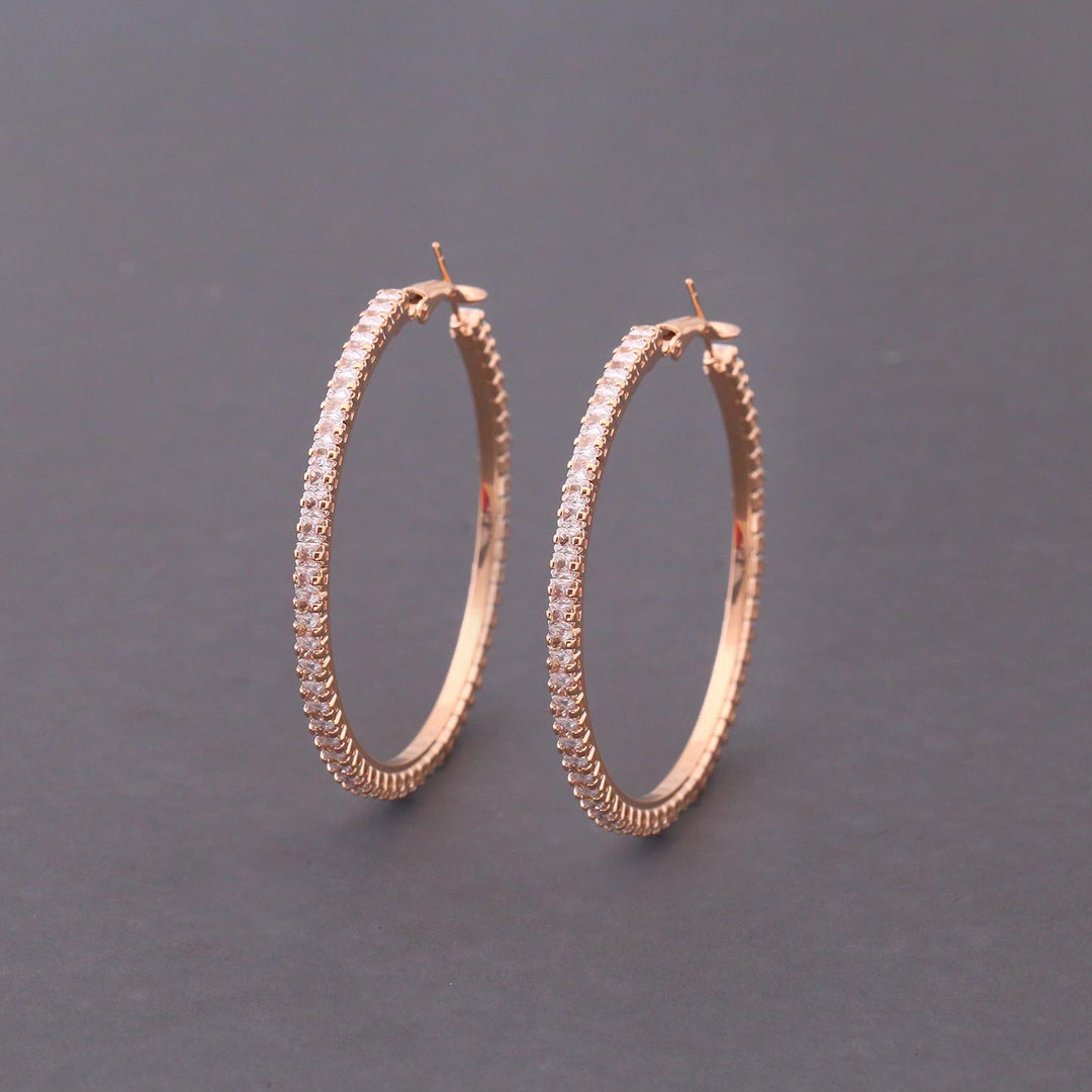Rose Gold Raine Zirconia Hoops