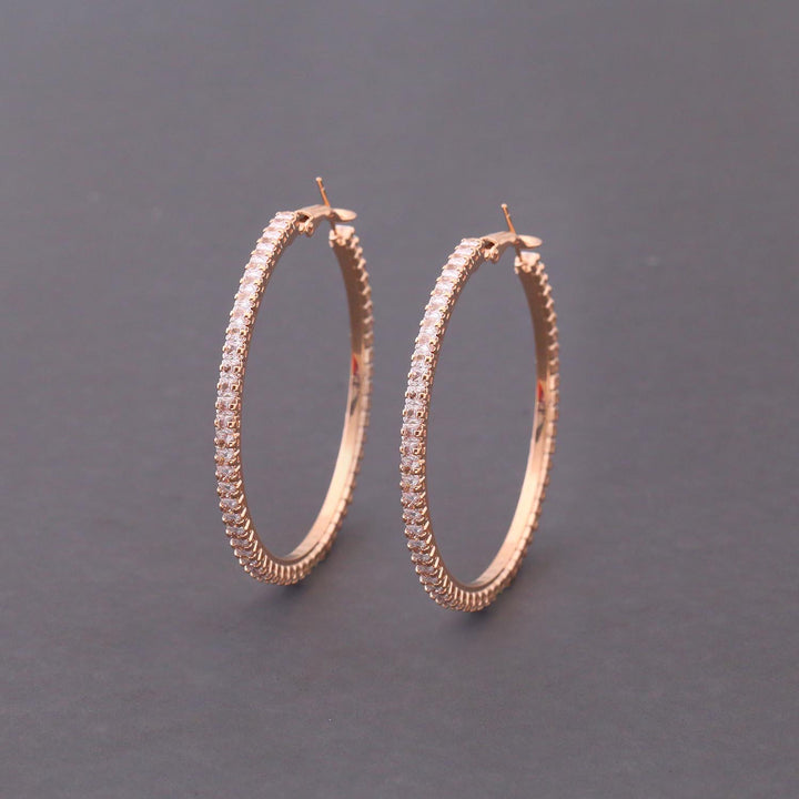 Rose Gold Raine Zirconia Hoops