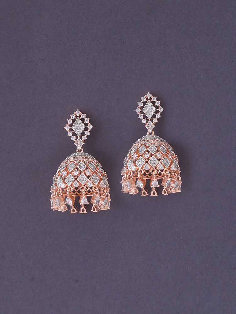 Rose Gold Raquel Zirconia Jhumkis
