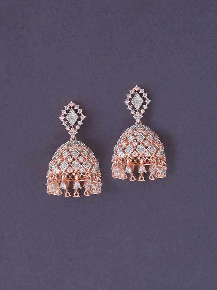 Rose Gold Raquel Zirconia Jhumkis