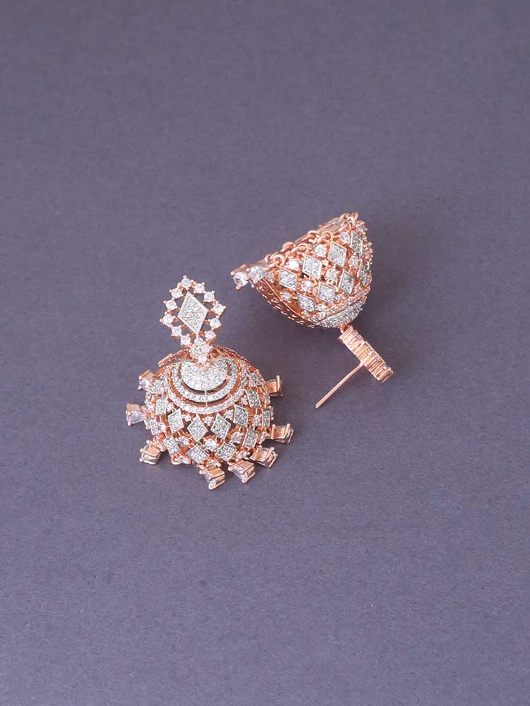 Rose Gold Raquel Zirconia Jhumkis