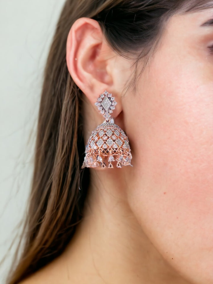 Rose Gold Raquel Zirconia Jhumkis