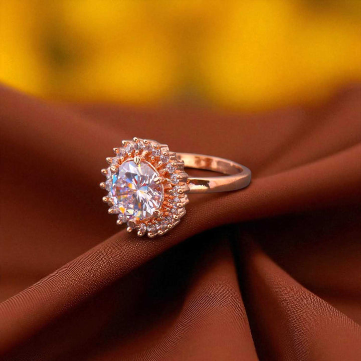 Rose Gold Rico Solitaire Zirconia Ring