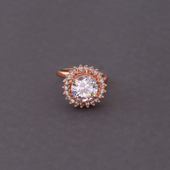 Rose Gold Rico Solitaire Zirconia Ring