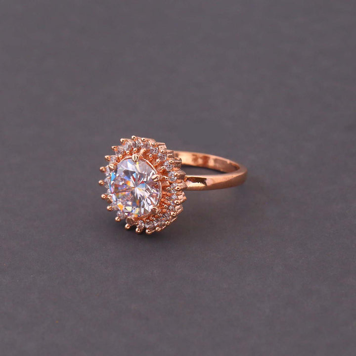 Rose Gold Rico Solitaire Zirconia Ring