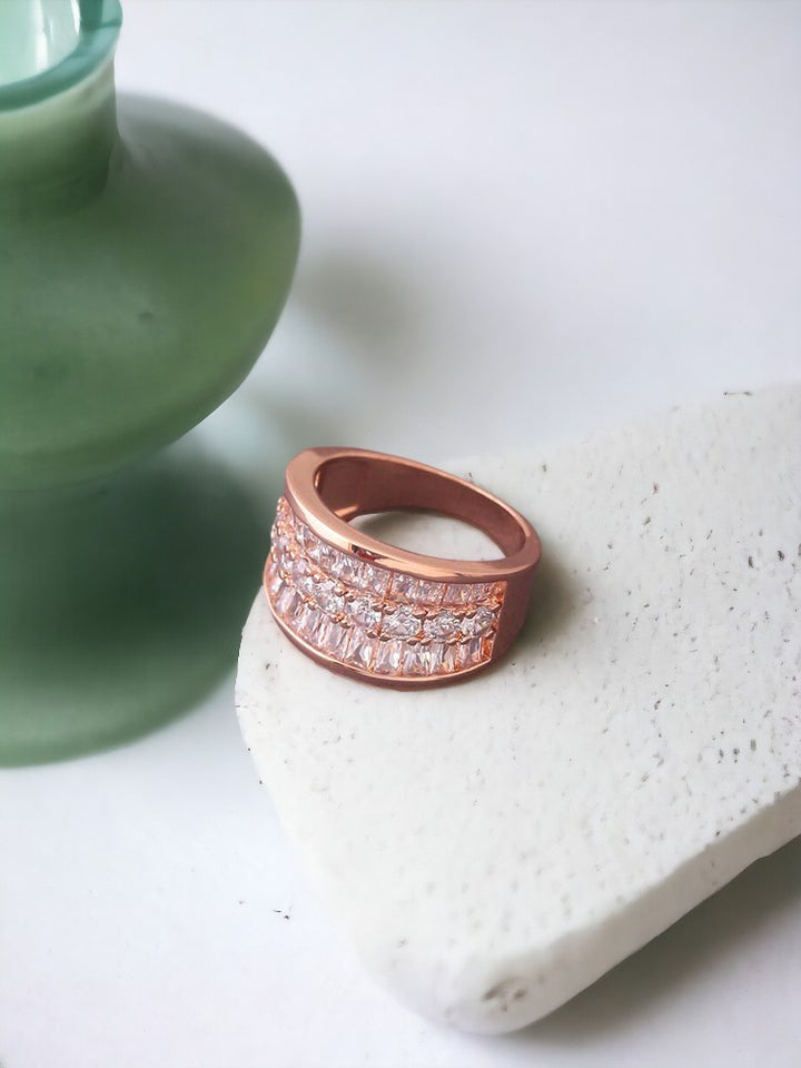 Rose Gold Sangram Zirconia Ring - EOSS