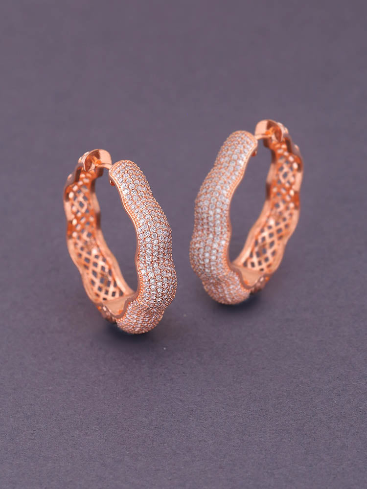 Rose Gold Sanjita Zirconia Hoop