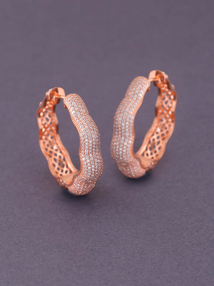 Rose Gold Sanjita Zirconia Hoop