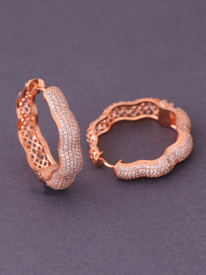Rose Gold Sanjita Zirconia Hoop