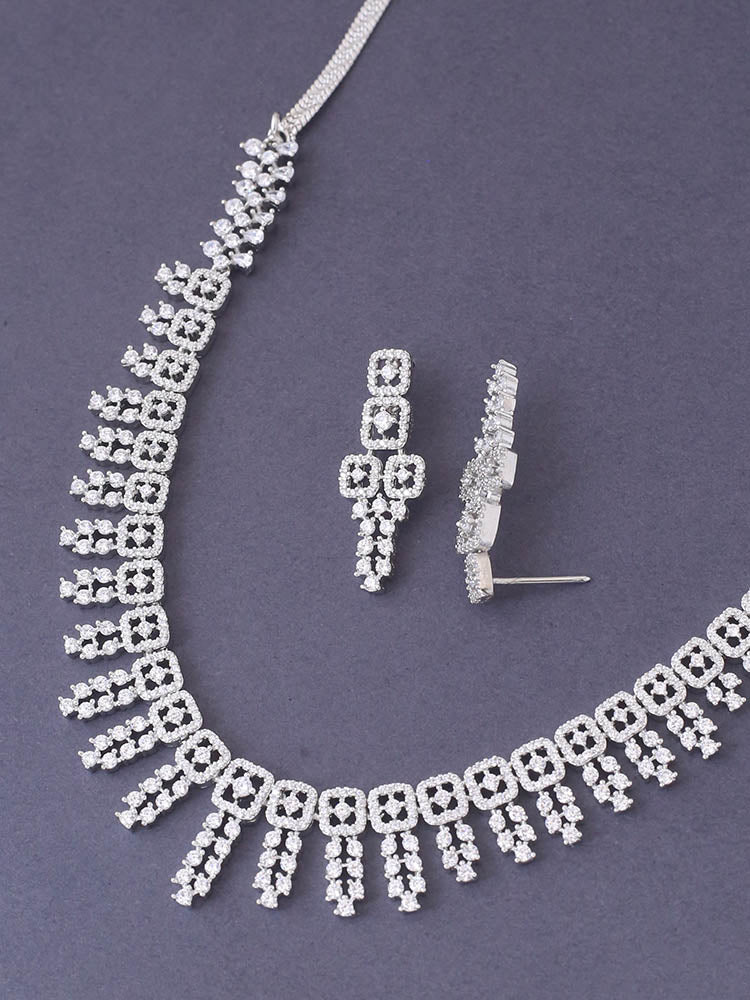 Silver Selene Zirconia Jewellery Set