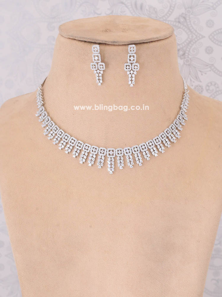 Silver Selene Zirconia Jewellery Set