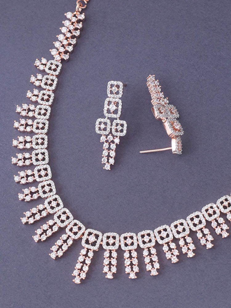 Rose Gold Selene Zirconia Jewellery Set