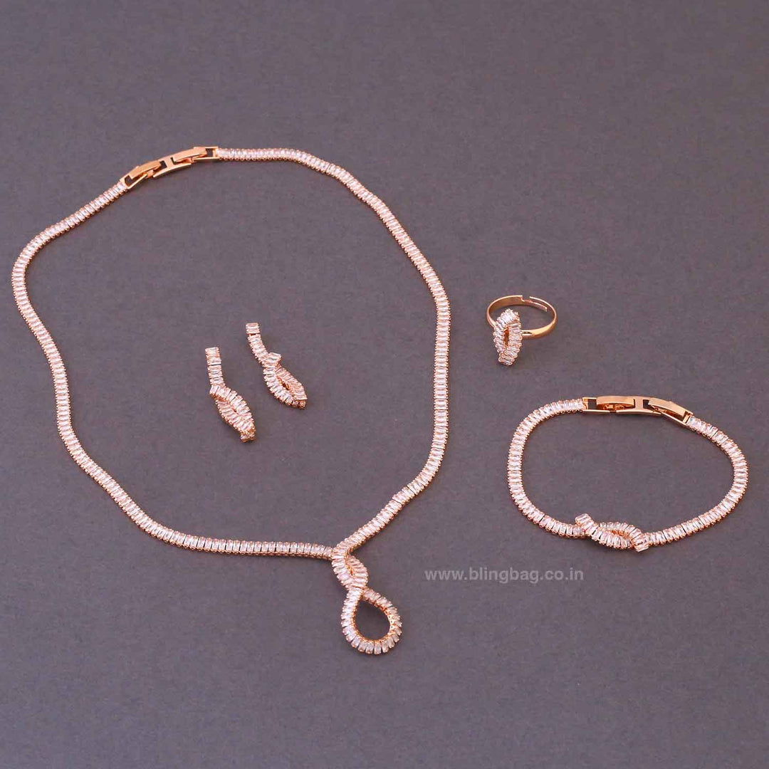 Rose Gold Stellaa Zirconia Combo Set