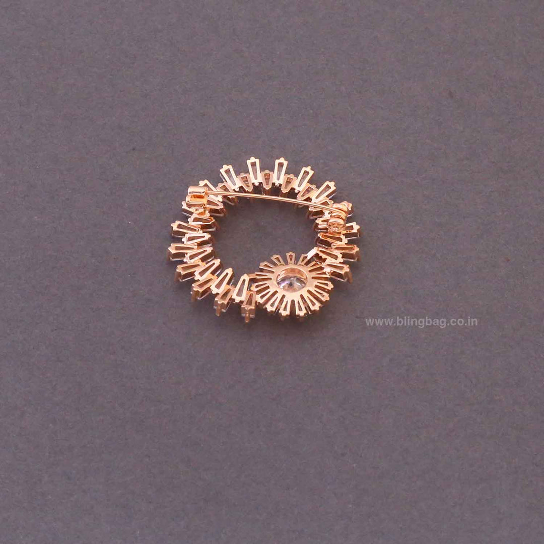 Rose Gold Sunburst Brooch