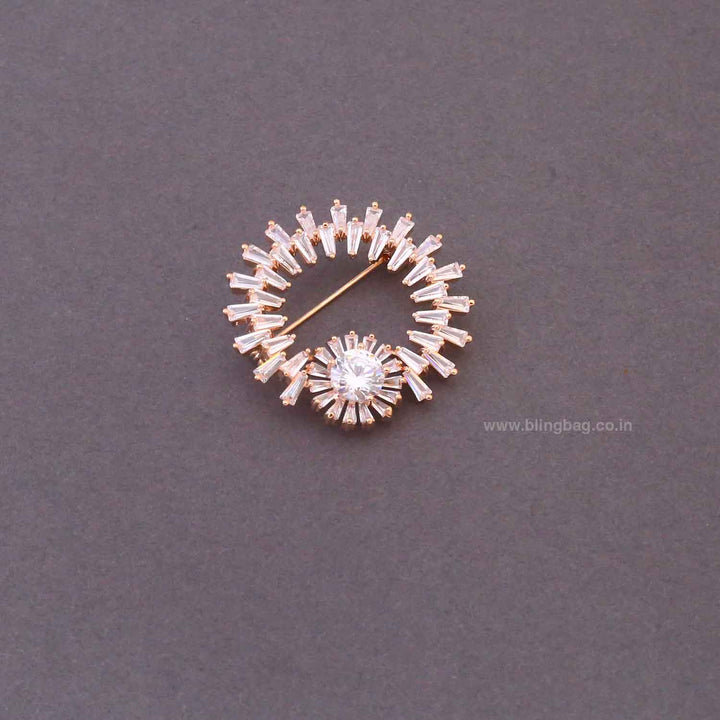 Rose Gold Sunburst Brooch