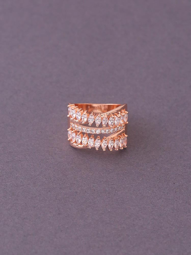 Rose Gold Suresh Zirconia Ring - EOSS