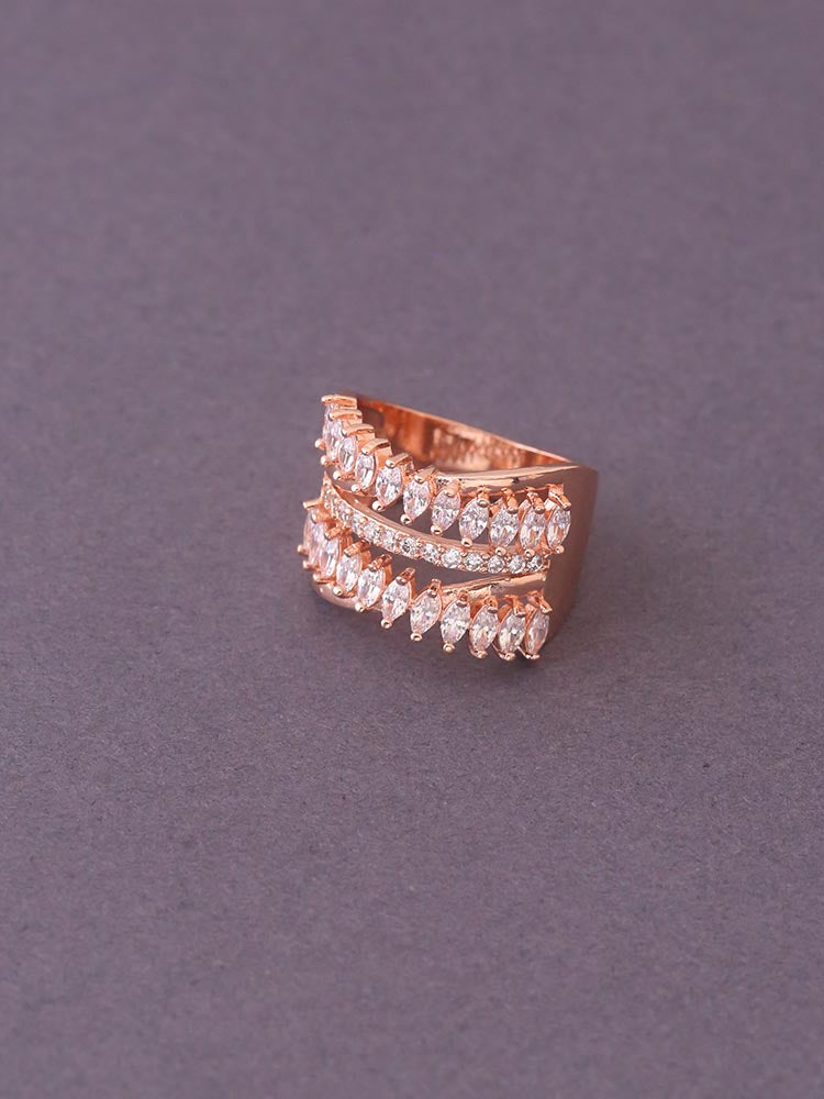 Rose Gold Suresh Zirconia Ring - EOSS