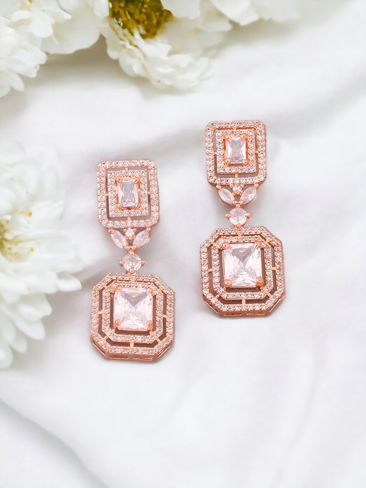 Rose Gold Taylar Zirconia Danglers